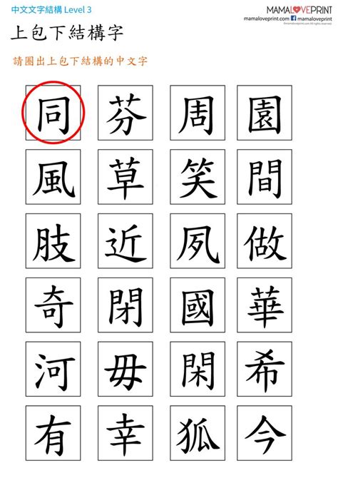 上角結構字|中文字結構知識